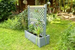 Pflanzkasten Groß 100 Cm Mit Zentralspalier, Grau