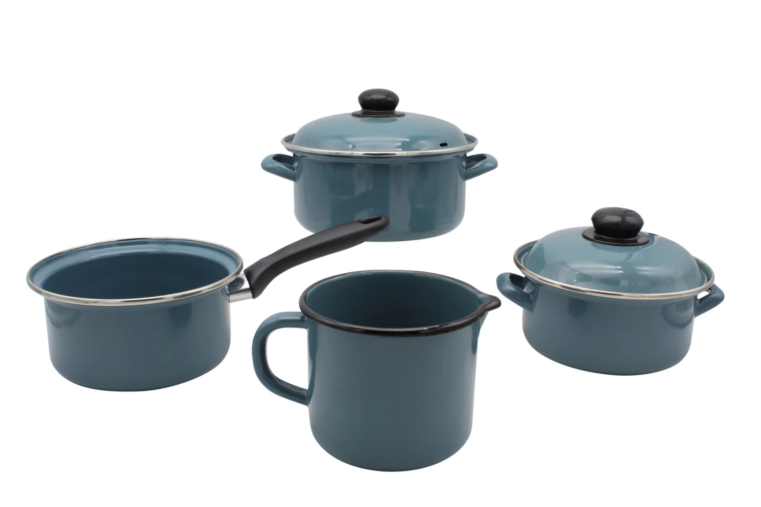 Karlkrüger Emaille-Topfset 4-tlg. Petrol 1 Karlkrüger Emaille-Topfset 4-tlg. Petrol