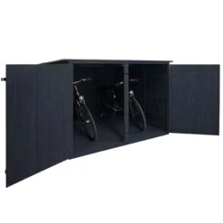 2er-Fahrradgarage MCW-H60, Fahrradbox Geräteschuppen Gerätehaus, Abschließbar 151x200x200cm ~ Anthrazit