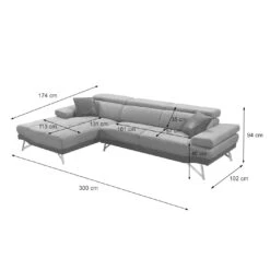 Sofa MCW-H92, Couch Ecksofa L-Form 3-Sitzer, Liegefläche ~ Links, Braun -OUTSUNNY Verkäufe 2213736001 prod 005