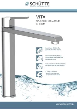 SCHÜTTE Küchenarmatur VITA Mit 360° Schwenkbarerm Auslauf Versch. Ausführungen -OUTSUNNY Verkäufe 2217498000 prod 003