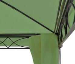 Pergola Calpe, Garten Pavillon, Stabiles 7cm-Gestell Mit Seitenwand ~ Grün 4x4m -OUTSUNNY Verkäufe 2218642000 prod 004