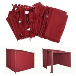 4er-Set Seitenwand Für Pergola MCW-A22, Ersatzseitenwand Pavillon, 3x3m Polyester ~ Bordeaux