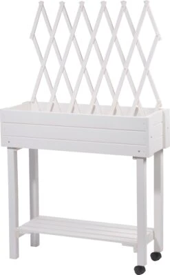 Rollbares Hochbeet Mit Rankhilfe, Tischbeet Für Terrasse & Balkon | Versch. Farben