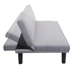 Schlafsofa MCW-J17, Couch Klappsofa Gästebett Bettsofa, Schlaffunktion Stoff/Textil ~ Grau -OUTSUNNY Verkäufe 2226980001 prod 003