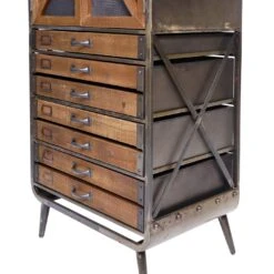 Wohnzimmer-Set MCW-F91, TV-Rack Kommode Highboard Hochschrank, Industrial Tanne Holz Metall, Braun-schwarz -OUTSUNNY Verkäufe 2226983000 prod 006