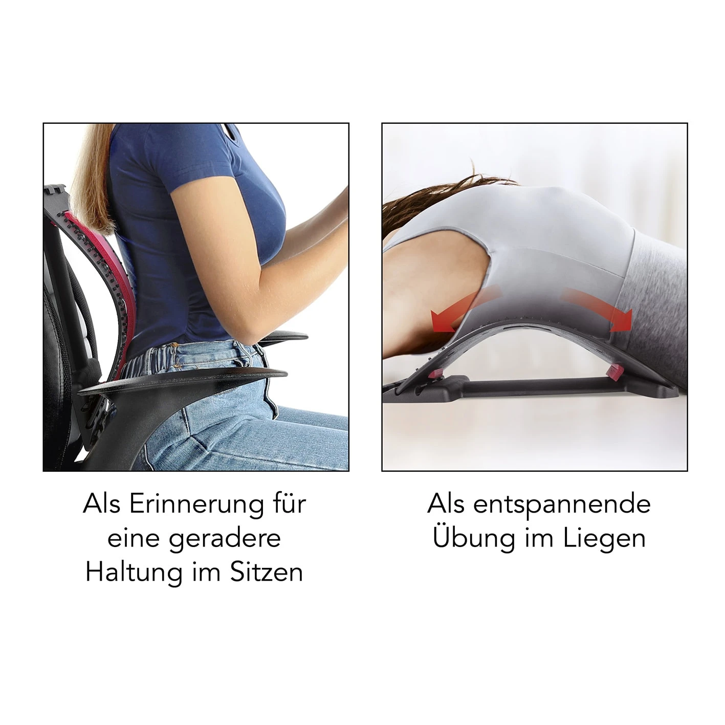 MAXXMEE Rückenbrücke Schwarz/rot Mit Akupressur-Noppen & Magneten 6 MAXXMEE Rückenbrücke Schwarz/rot Mit Akupressur-Noppen & Magneten – Bild 6