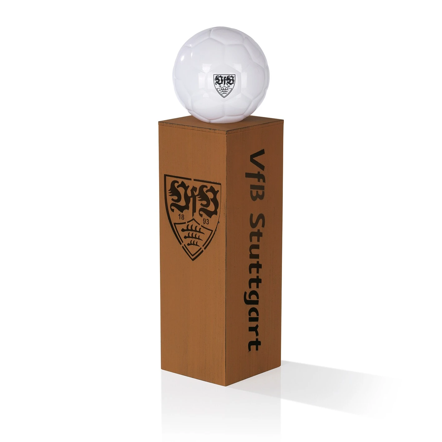 VFB LED-Dekosäule Rost-Optik 84cm 3V Braun Mit Leuchtkugel In Fußball-Optik 1 VFB LED-Dekosäule Rost-Optik 84cm 3V Braun Mit Leuchtkugel In Fußball-Optik