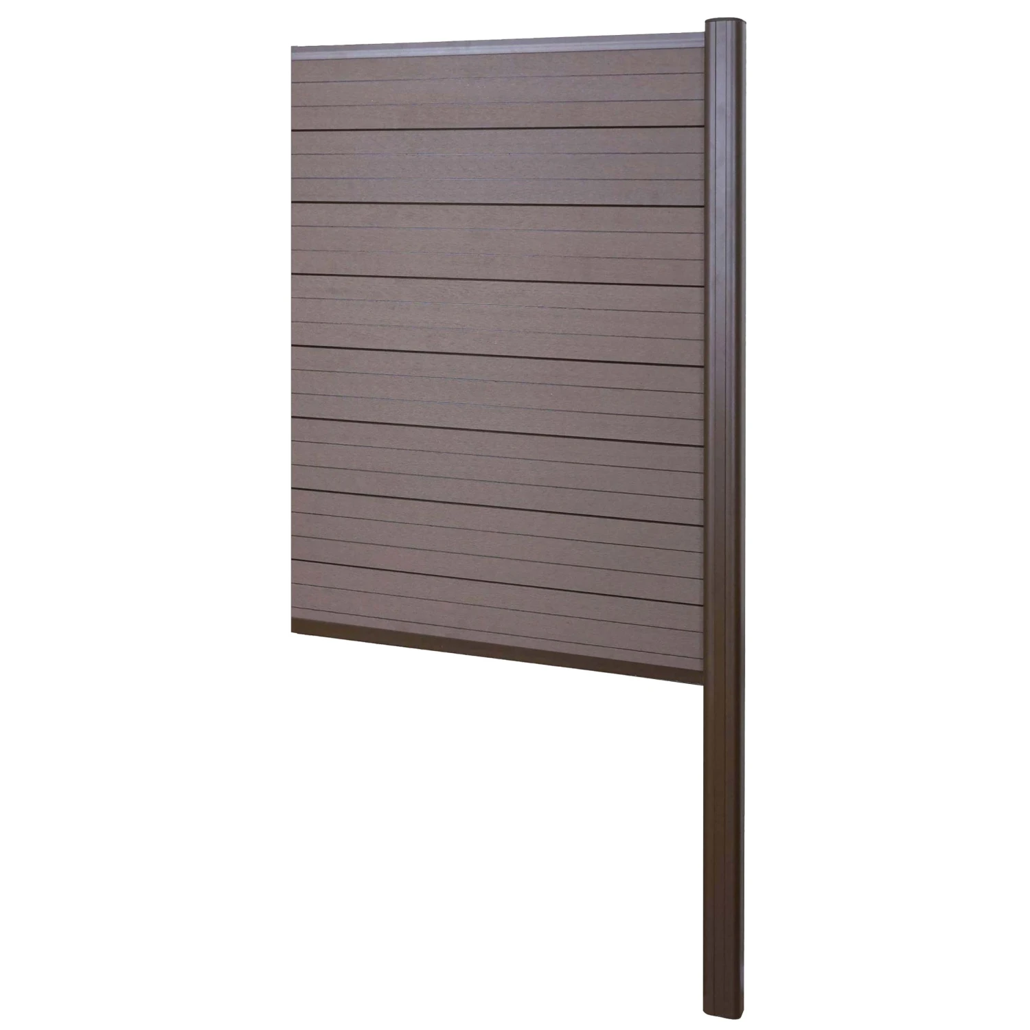 WPC-Sichtschutz Savoie, Zaun Windschutz, Alu-Pfosten Zum Einbetonieren ~ Erweiterungselement Schmal, 95cm Braun 1 WPC-Sichtschutz Savoie, Zaun Windschutz, Alu-Pfosten Zum Einbetonieren ~ Erweiterungselement Schmal, 95cm Braun
