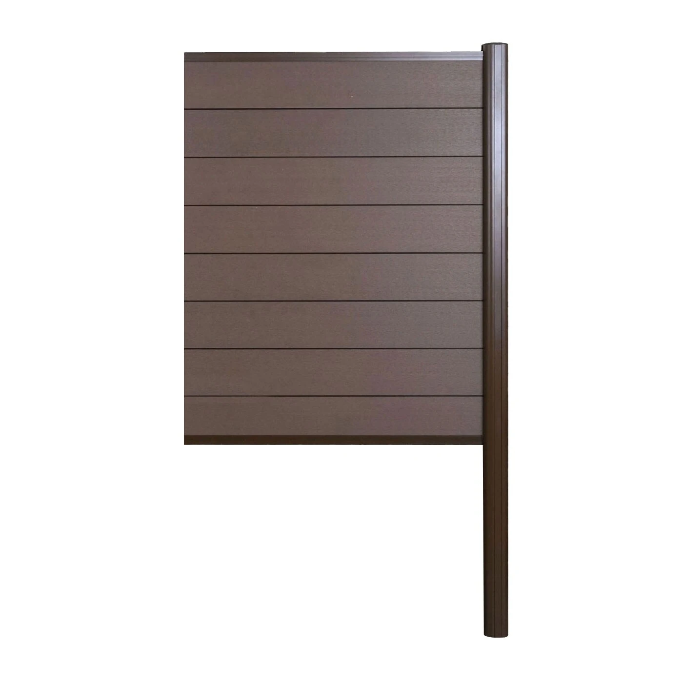WPC-Sichtschutz Savoie, Zaun Windschutz, Alu-Pfosten Zum Einbetonieren ~ Erweiterungselement Schmal, 95cm Braun 2 WPC-Sichtschutz Savoie, Zaun Windschutz, Alu-Pfosten Zum Einbetonieren ~ Erweiterungselement Schmal, 95cm Braun – Bild 2