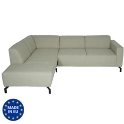 Ecksofa MCW-J60, Couch Sofa Mit Ottomane Links, Made In EU, Wasserabweisend ~ Stoff/Textil Sand-braun