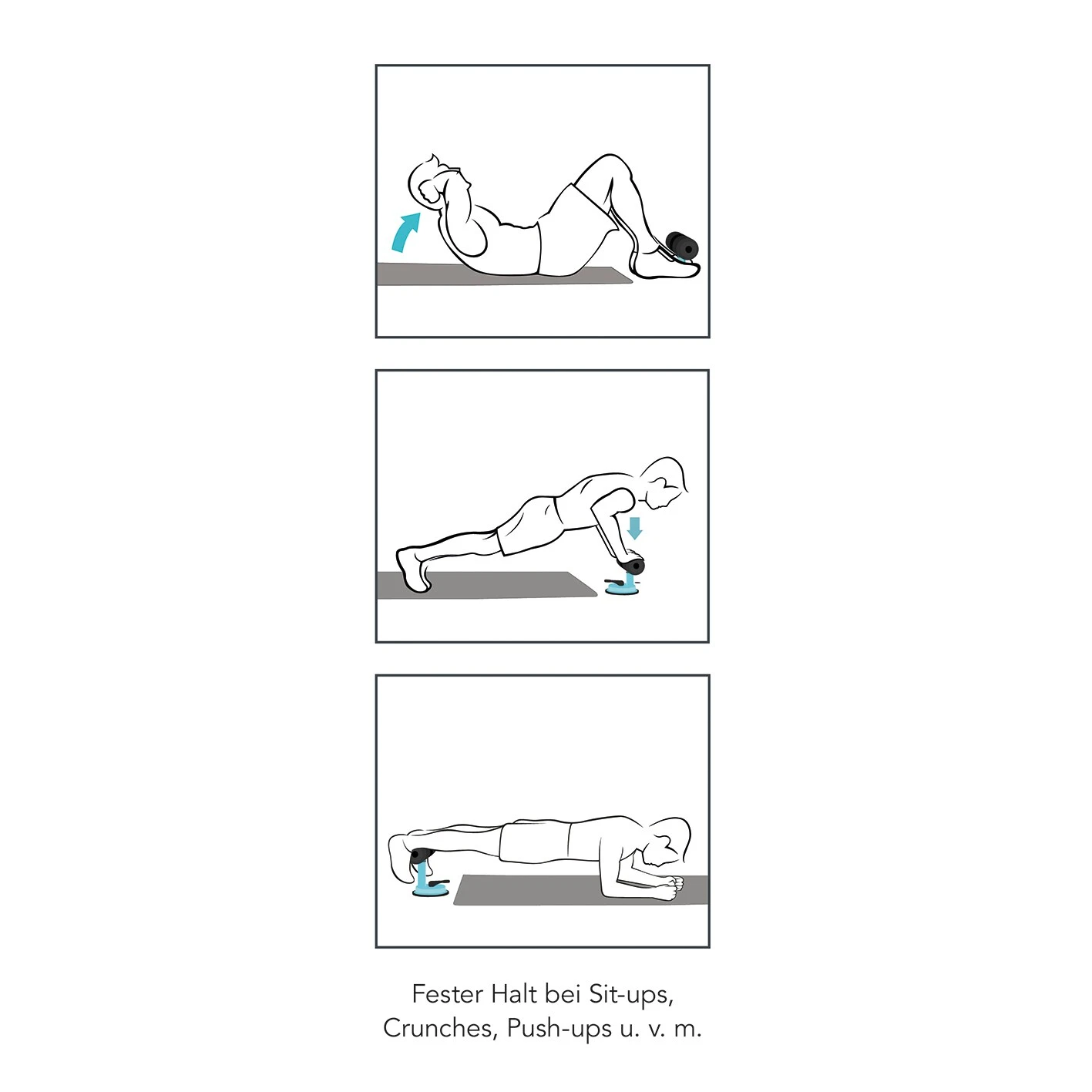 MAXXMEE Trainings-Assistent Sit-Up Schwarz/blau 5 MAXXMEE Trainings-Assistent Sit-Up Schwarz/blau – Bild 5