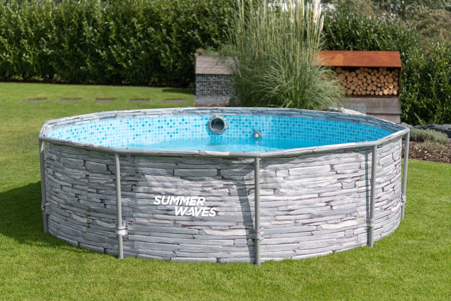 Summer Waves Active Frame Ø305x76 Cm Stein Grau 2 Summer Waves Active Frame Ø305x76 Cm Stein Grau – Bild 2