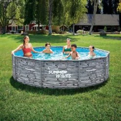 Summer Waves Active Frame Ø305x76 Cm Stein Grau 8 Summer Waves Active Frame Ø305x76 Cm Stein Grau -OUTSUNNY Verkäufe 2276898000 prod 003