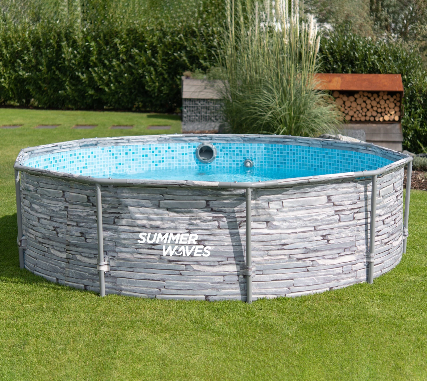 Summer Waves Active Frame Ø305x76 Cm Stein Grau 4 Summer Waves Active Frame Ø305x76 Cm Stein Grau – Bild 4