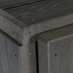 1er WPC-Mülltonnenverkleidung Erweiterung MCW-J28, Premium Mülltonnenbox, Metall Holzoptik ~ Grau -OUTSUNNY Verkäufe 2284811000 prod 004