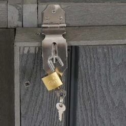 1er WPC-Mülltonnenverkleidung Erweiterung MCW-J28, Premium Mülltonnenbox, Metall Holzoptik ~ Grau -OUTSUNNY Verkäufe 2284811000 prod 005