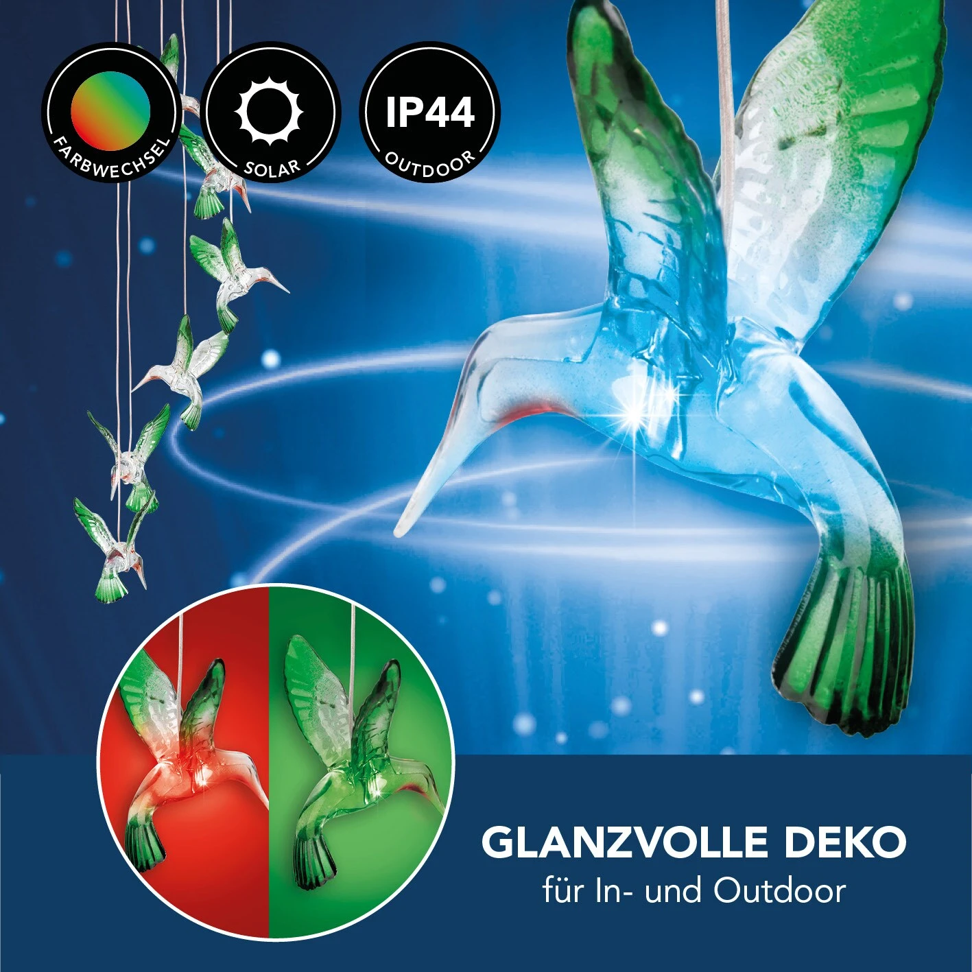 MAXXMEE Solar-Windspiel Kolibri LED 1,2V Grün/rot 4 MAXXMEE Solar-Windspiel Kolibri LED 1,2V Grün/rot – Bild 4