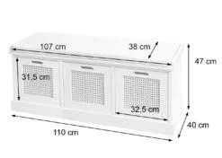 Sitzbank MCW-J49, Polsterbank Garderobenbank, Kissen Aufbewahrungsboxen Staufach 47x110x40cm ~ Weiß, Polster Creme-weiß 10 Sitzbank MCW-J49, Polsterbank Garderobenbank, Kissen Aufbewahrungsboxen Staufach 47x110x40cm ~ Weiß, Polster Creme-weiß -OUTSUNNY Verkäufe 2284969000 prod 005