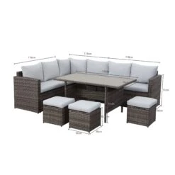 9-Sitzer Lounge Set Polyrattan Mit Sofa Tisch Polster -versch. Ausführungen -OUTSUNNY Verkäufe 2309582001 prod 003