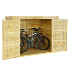 2er-Fahrradgarage MCW-H63b, Fahrradbox Geräteschuppen Gerätehaus, Abschließbar FSC-zertifiziert 155x205x107cm ~ Braun