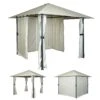 Pergola MCW-J63, Garten Pavillon Terrassenüberdachung Mit Seitenwand, 3x3m ~ Creme-beige
