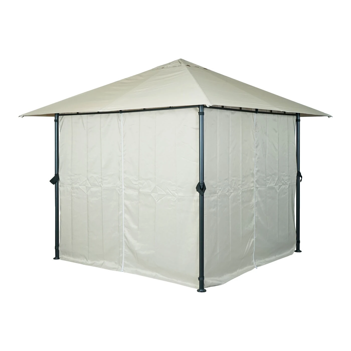 Pergola MCW-J63, Garten Pavillon Terrassenüberdachung Mit Seitenwand, 3x3m ~ Creme-beige 6 Pergola MCW-J63, Garten Pavillon Terrassenüberdachung Mit Seitenwand, 3x3m ~ Creme-beige – Bild 6