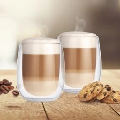 GOURMETmaxx Thermoglas Latte Macchiato 2er-Set 350ml Transparent -OUTSUNNY Verkäufe 2355770000 prod 005