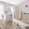Nonjoo. Babyzimmer Hanna Set 3: Best. Aus Babybett, Kommode, Wickelaufsatz, Wandboard Und Kleiderschrank 2-trg.
