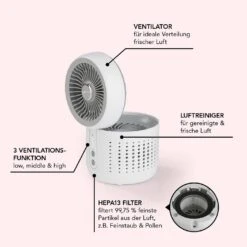 MAXXMEE Tischluftreiniger & Ventilator 2in1 6W Weiß 10 MAXXMEE Tischluftreiniger & Ventilator 2in1 6W Weiß -OUTSUNNY Verkäufe 2359207000 prod 005