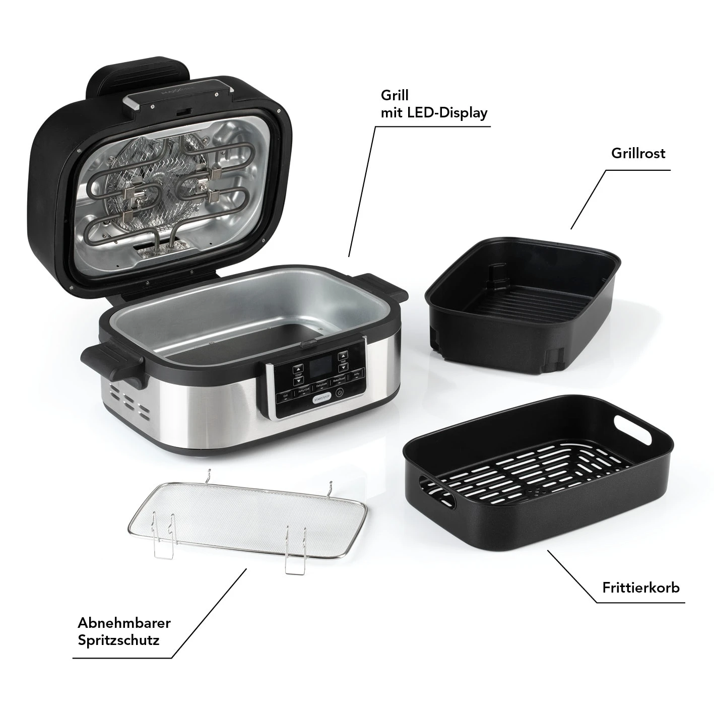 MAXXMEE Multi-Grill Mit Heißluft-Funktion 1500W 4 MAXXMEE Multi-Grill Mit Heißluft-Funktion 1500W – Bild 4