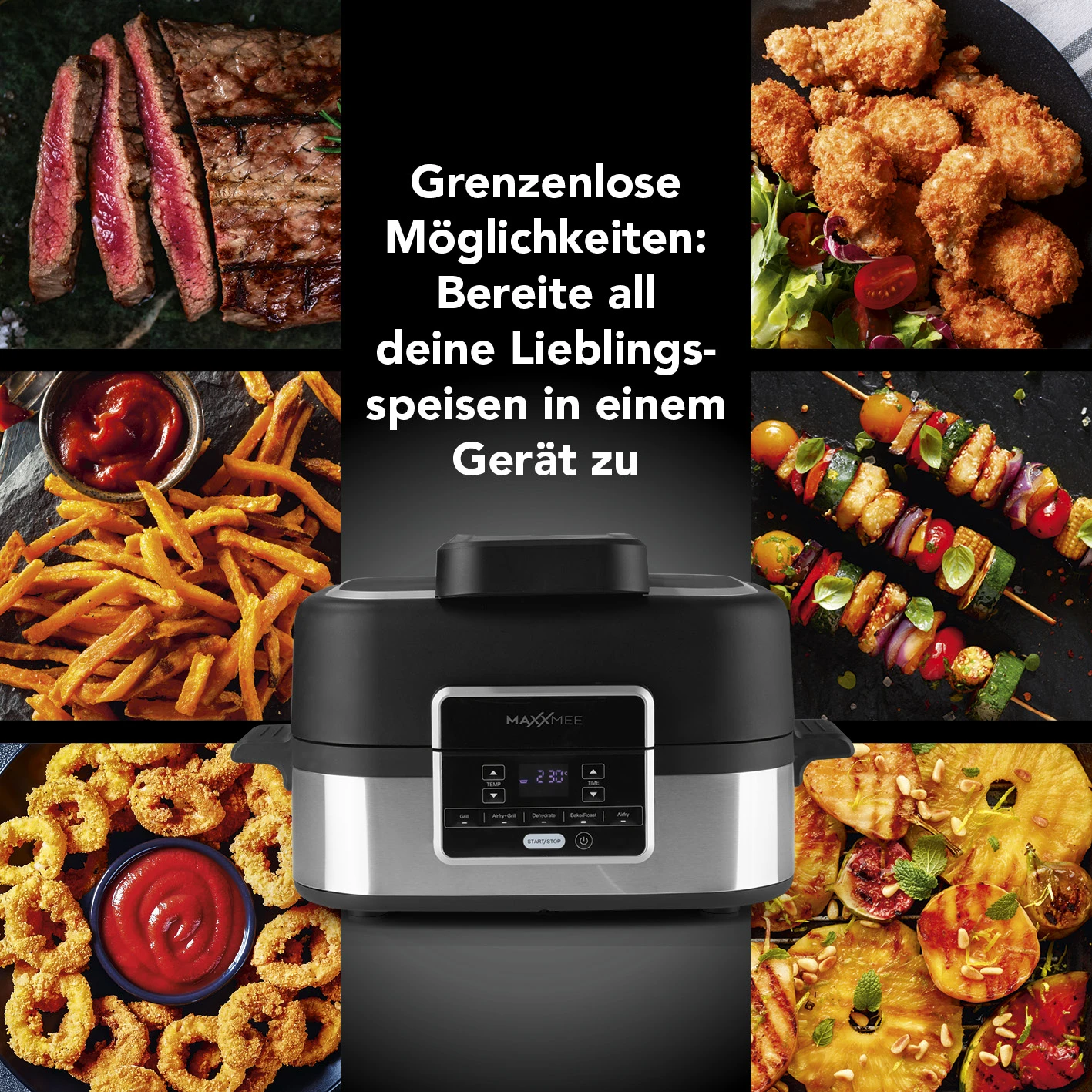 MAXXMEE Multi-Grill Mit Heißluft-Funktion 1500W 5 MAXXMEE Multi-Grill Mit Heißluft-Funktion 1500W – Bild 5