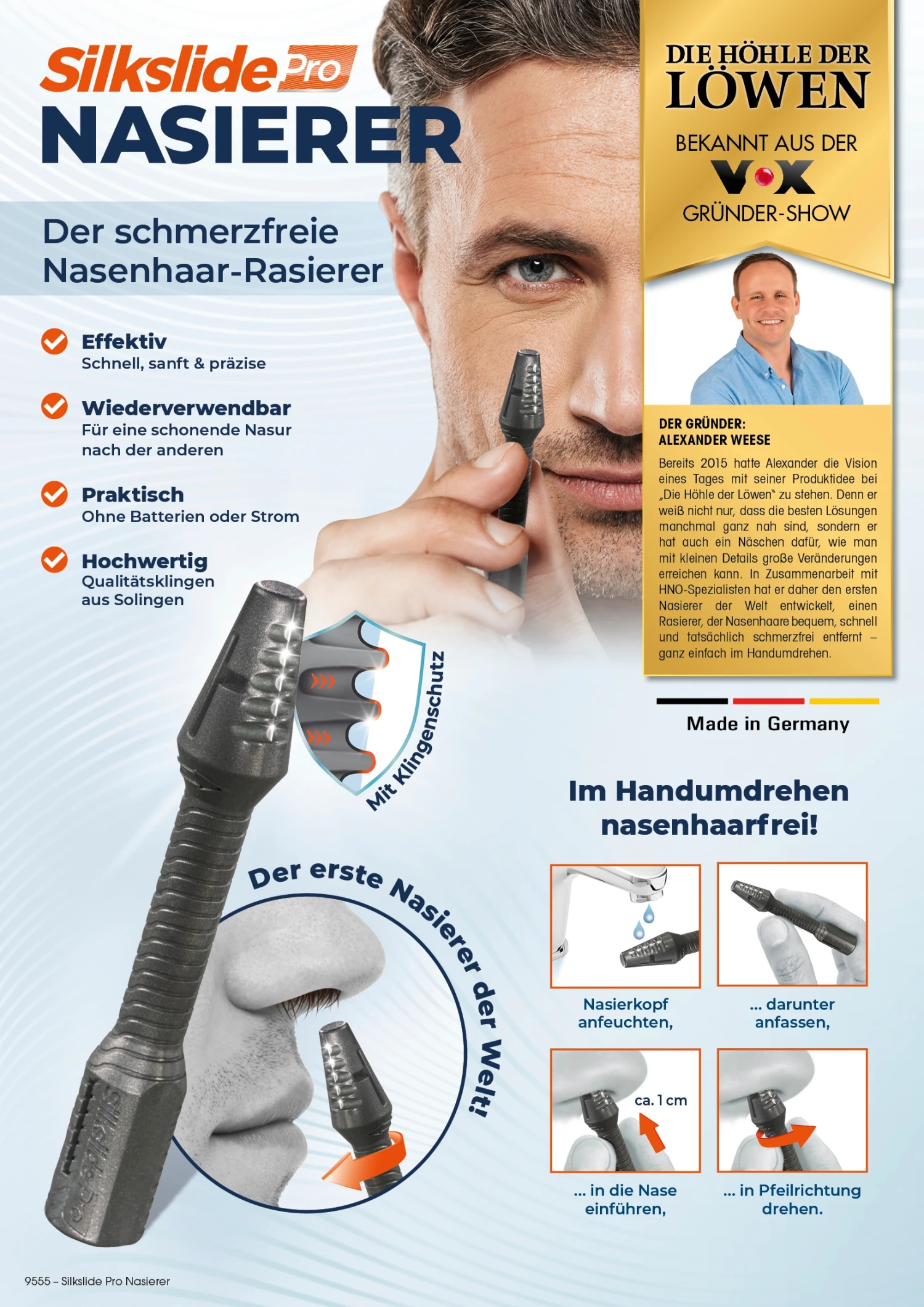 Silkslide Nasenhaartrimmer 8cm Anthrazit 4 Silkslide Nasenhaartrimmer 8cm Anthrazit – Bild 4