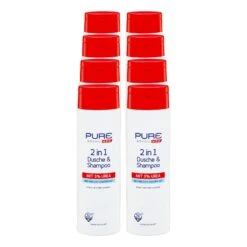 Pure & Basic 2in1 Dusche & Shampoo 300 Ml, 8er Pack