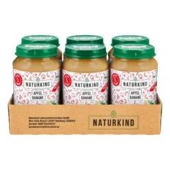 NATURKIND Bio Glas Apfel-Banane 190 G, 6er Pack