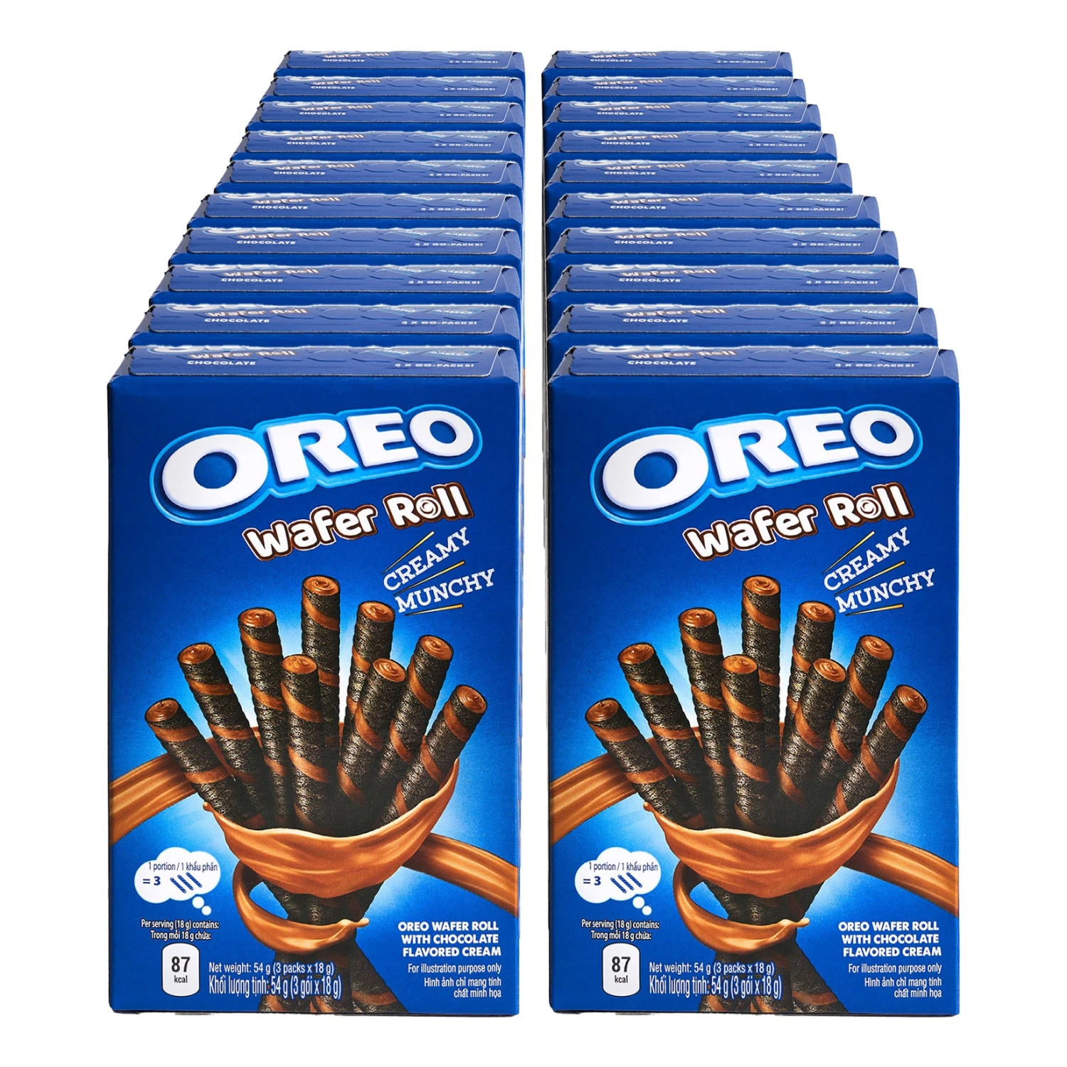 Oreo Wafer Roll Chocolate 54 G, 20er Pack 1 Oreo Wafer Roll Chocolate 54 G, 20er Pack