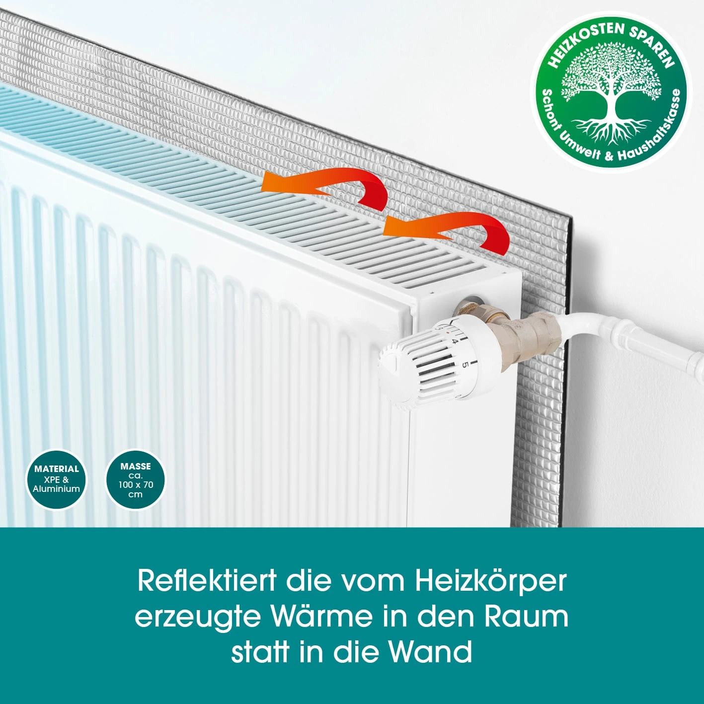 EASYmaxx Wärme-Reflexionsfolie 70x100cm 2 EASYmaxx Wärme-Reflexionsfolie 70x100cm – Bild 2