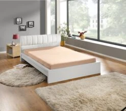 Spannbettlaken Microfaser Jersey 180-200x200 Cm - Versch. Ausführungen -lachs