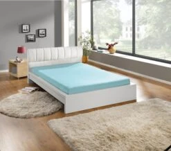 Spannbettlaken Microfaser Jersey 90-100x200 Cm - Versch. Ausführungen -hellblau