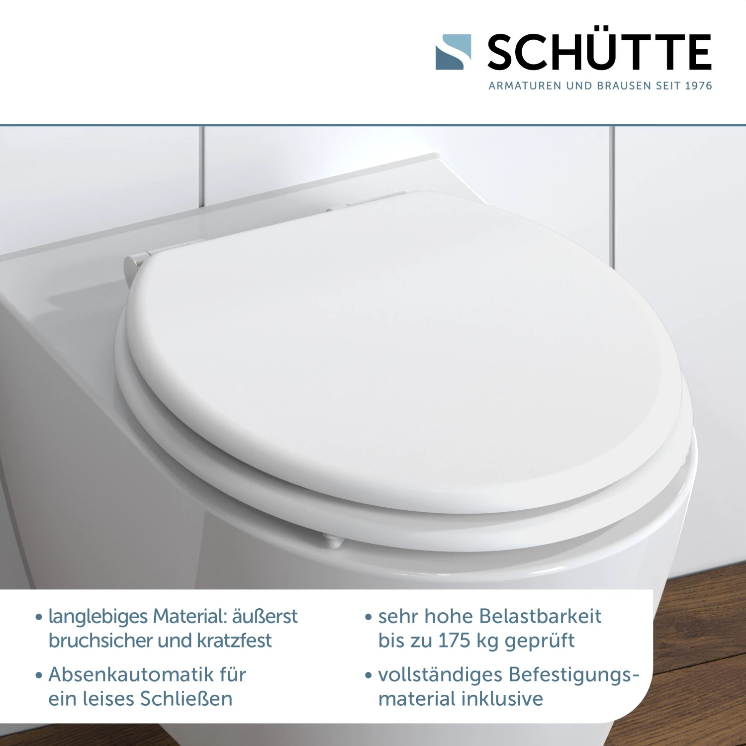 Schütte MDF WC Sitz SPIRIT WHITE, Toilettendeckel Mit Absenkautomatik 2 Schütte MDF WC Sitz SPIRIT WHITE, Toilettendeckel Mit Absenkautomatik – Bild 2