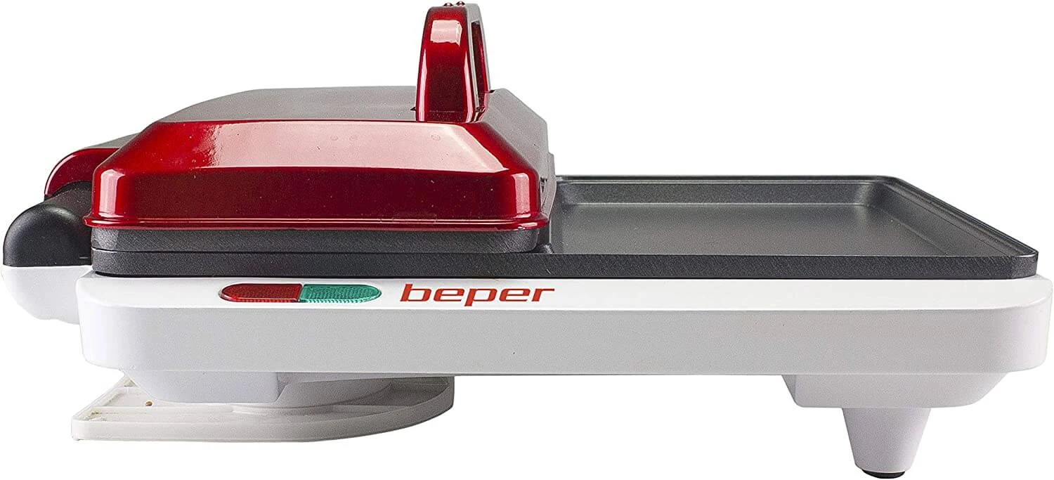 Beper P101CUD500 Multifunktionsgrill In Rot Mit Antihaft-Beschichtung & 4 Kochflächen 6 Beper P101CUD500 Multifunktionsgrill In Rot Mit Antihaft-Beschichtung & 4 Kochflächen – Bild 6