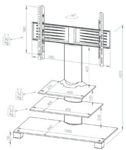 VCM Universal TV VESA Standfuß Ständer Fernseh Rack Alu Glas Amalo Maxi -OUTSUNNY Verkäufe 8600043100 17018 prod 005