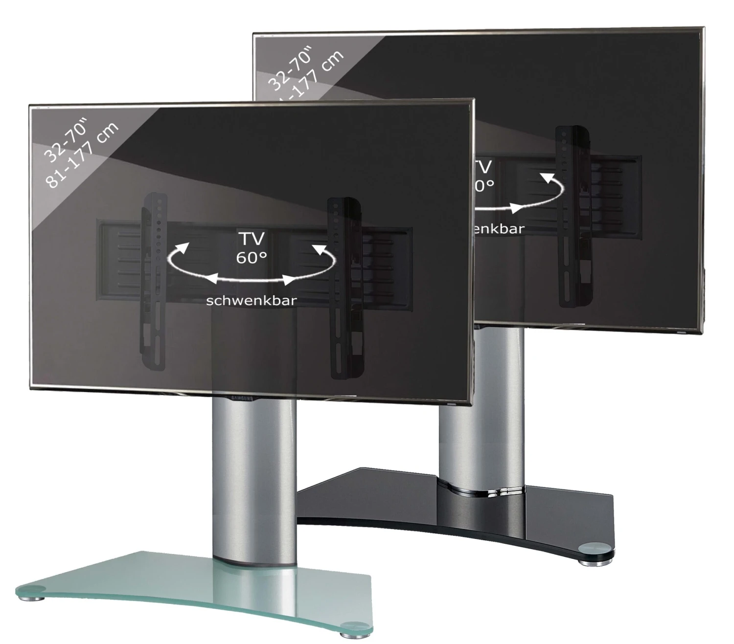 VCM Universal TV VESA Standfuß Aufsatz Erhöhung Alu Fernseh Ständer Glas WindoxaMaxi 1 VCM Universal TV VESA Standfuß Aufsatz Erhöhung Alu Fernseh Ständer Glas WindoxaMaxi