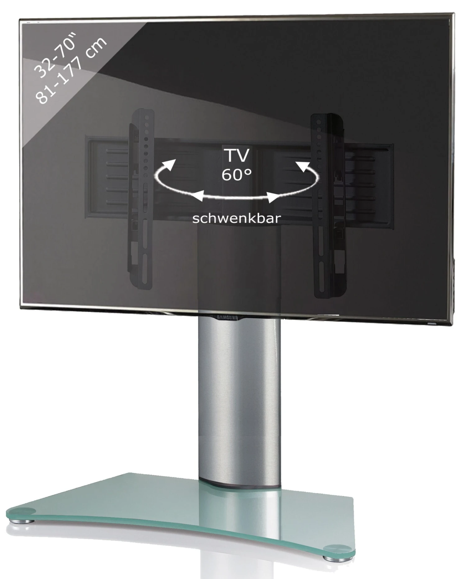 VCM Universal TV VESA Standfuß Aufsatz Erhöhung Alu Fernseh Ständer Glas WindoxaMaxi 5 VCM Universal TV VESA Standfuß Aufsatz Erhöhung Alu Fernseh Ständer Glas WindoxaMaxi – Bild 5