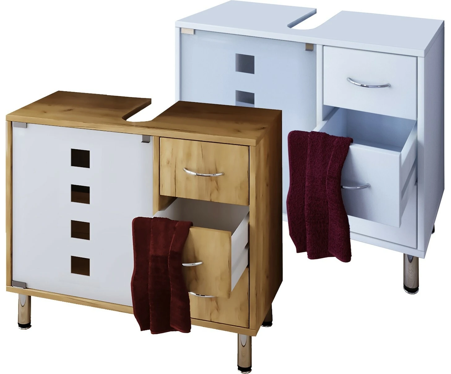 VCM Badmöbel Badunterschrank Waschbeckenunterschrank Badezimmer Darola Schublade 2 VCM Badmöbel Badunterschrank Waschbeckenunterschrank Badezimmer Darola Schublade – Bild 2