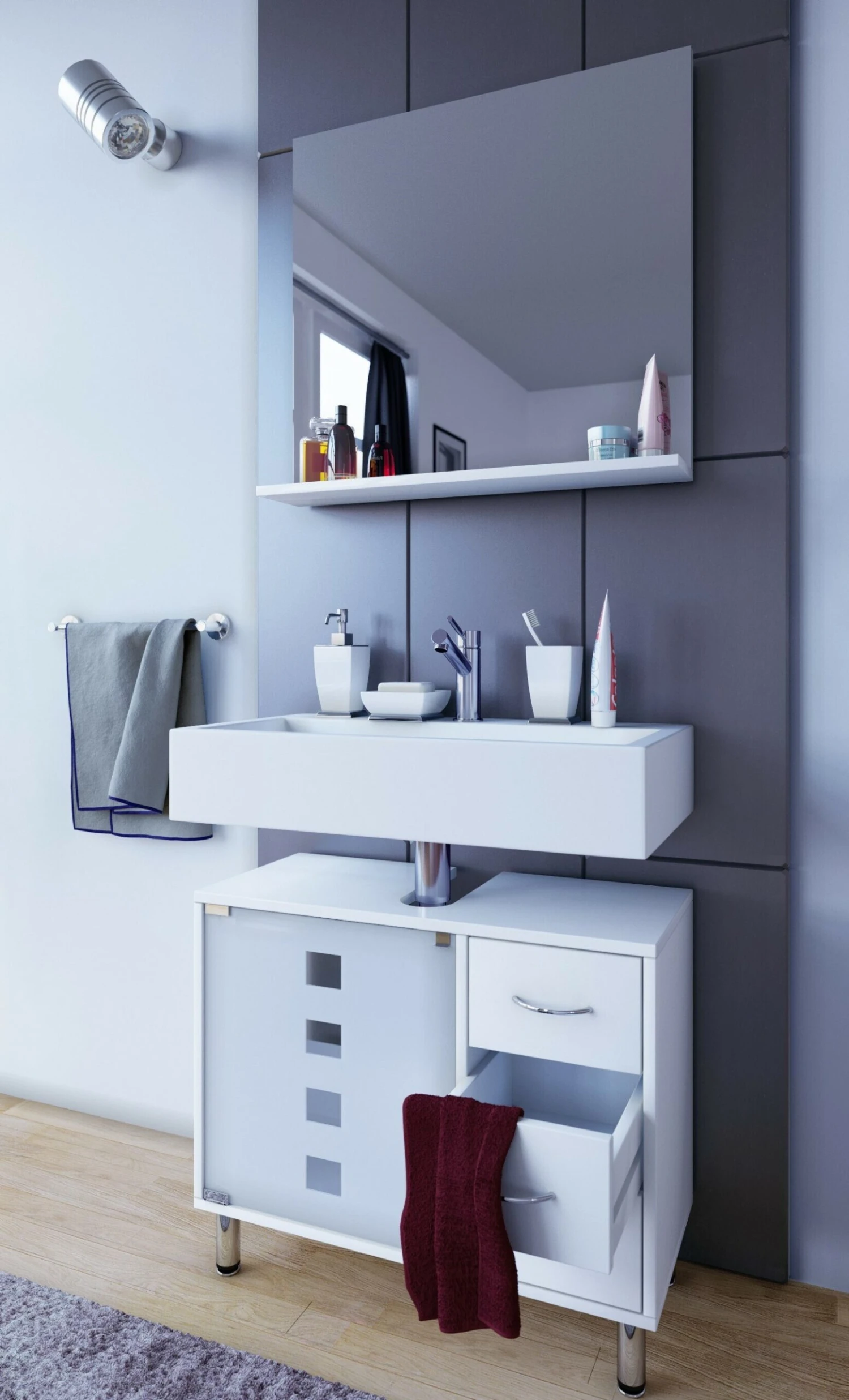 VCM Badmöbel Badunterschrank Waschbeckenunterschrank Badezimmer Darola Schublade 6 VCM Badmöbel Badunterschrank Waschbeckenunterschrank Badezimmer Darola Schublade – Bild 6