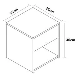 VCM Holz Nachtschrank Beistelltisch Schublade Konsole Nachttisch Sledo Mini -OUTSUNNY Verkäufe 8600043100 913240 prod 005
