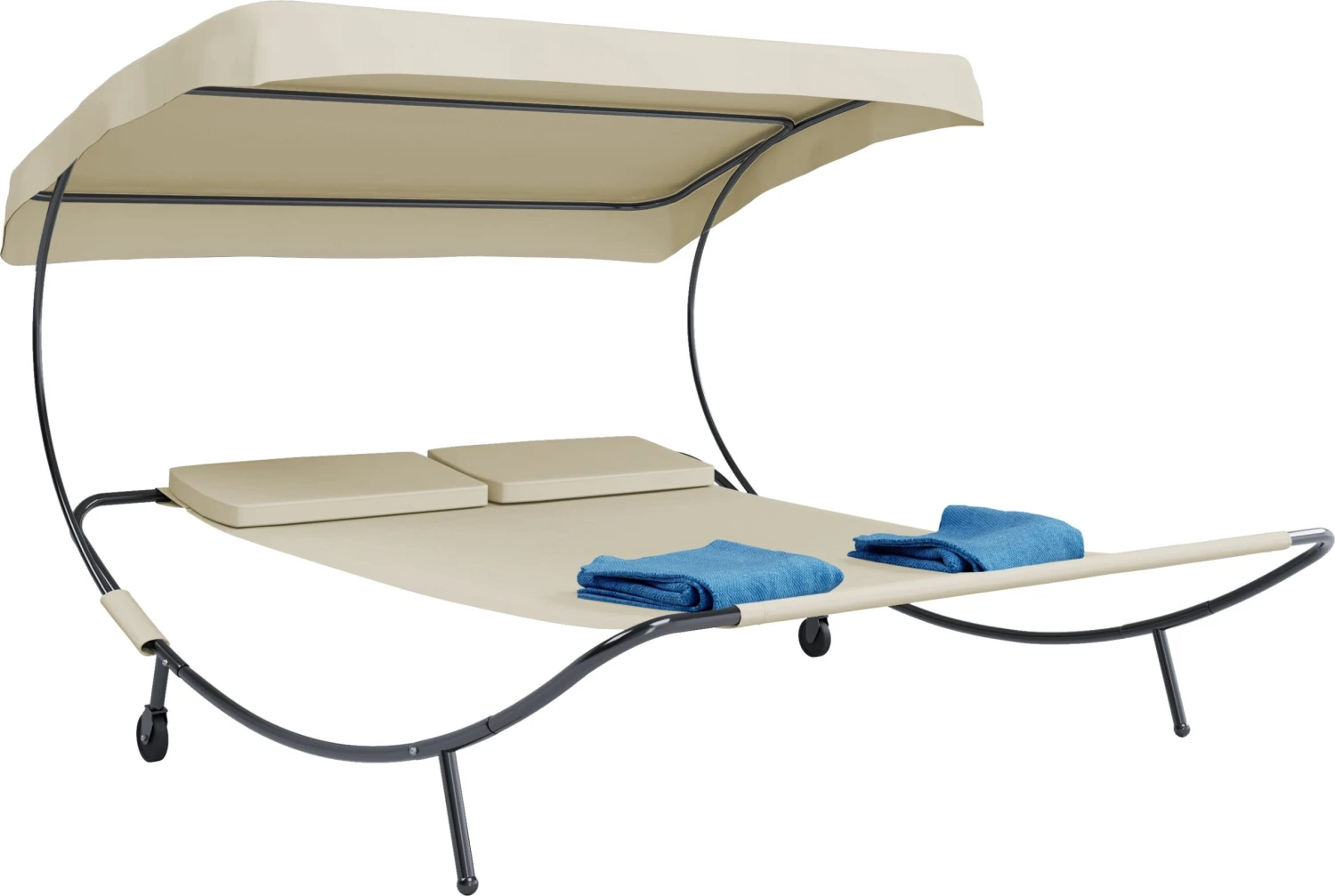 VCM Doppelliege Gartenliege Zweier Sonnenliege Liegestuhl 2 Personen Dach Bindox 2 VCM Doppelliege Gartenliege Zweier Sonnenliege Liegestuhl 2 Personen Dach Bindox – Bild 2