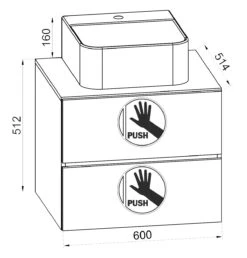 VCM 2-tlg. Waschplatz Waschtisch Badmöbel Set Waschbecken Lendas S Schublade -OUTSUNNY Verkäufe 8600043100 915194 prod 004
