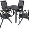VCM Set Gartenmöbel Alu Glas Gartenset Sitzgruppe Essgruppe Tisch Stühle 80 SW